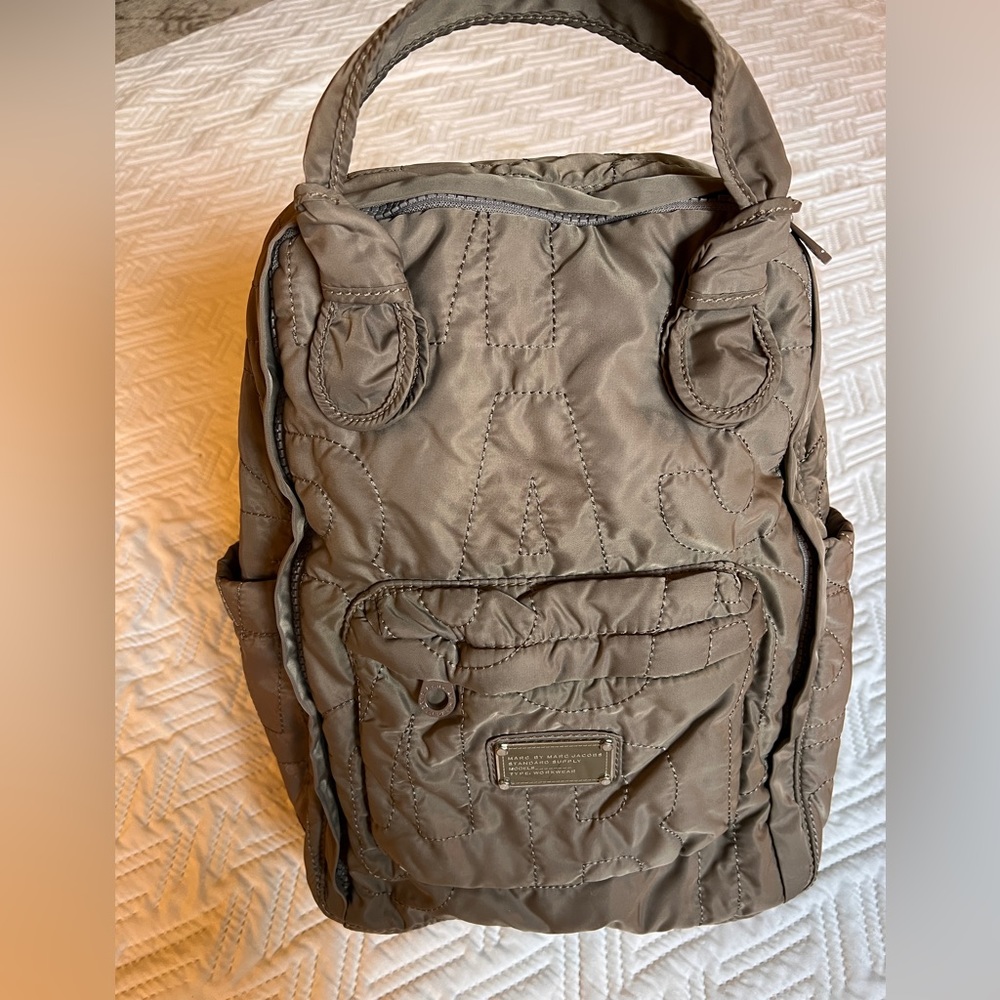 Tan Marc Jacobs Embroidered Backpack